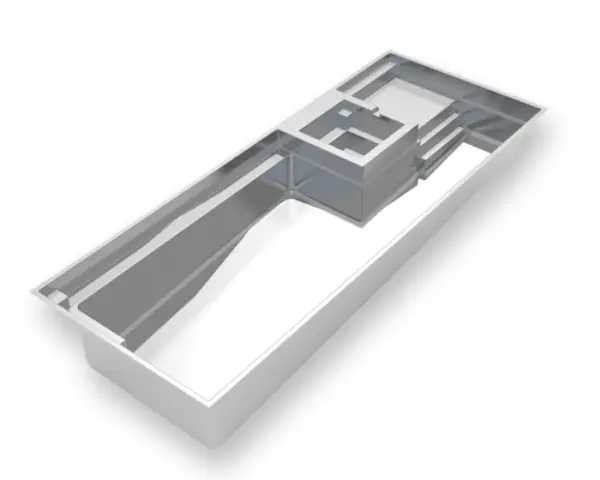 Sacred fiberglass pool design: 3D render